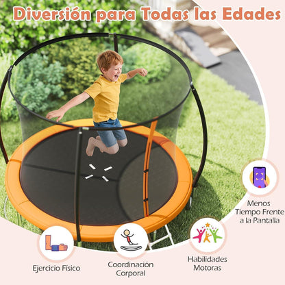 GYMAX Gartentrampolin 366cm mit Sicherheitsnetz & Leiter