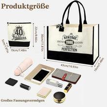 40. Geburtstag Geschenkset Vintage 1986 Canvas Tasche & Kosmetiktasche