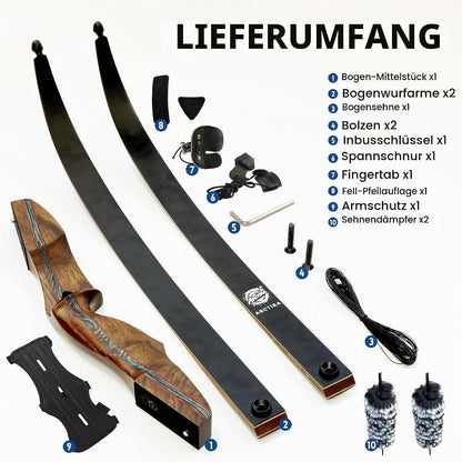 Recurve Bogen Takedown 50lbs – Set für Anfänger & Profis