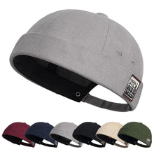 Herren Docker Cap Baumwolle – Verstellbare Seemannsmütze Grau