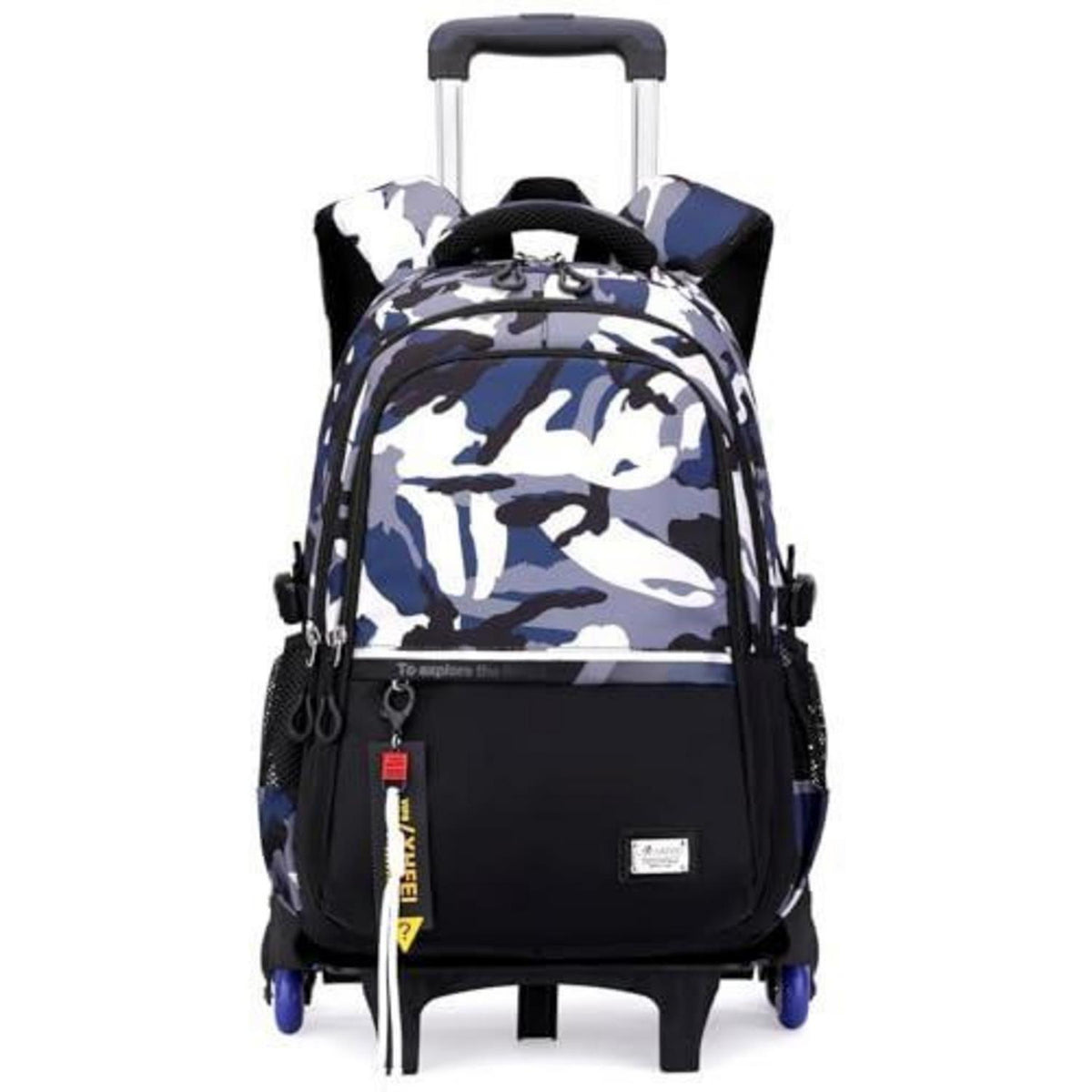Schulrucksack mit Rollen für Jungen – Blau-Tarn, Höhenverstellbar