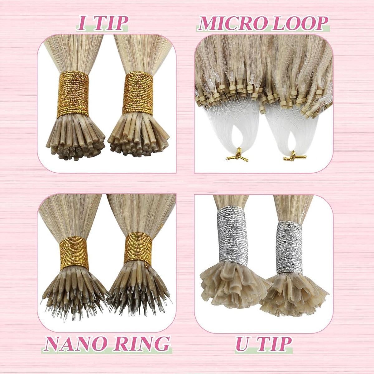Echthaar U-Tip Extensions Blond 55cm (18/613)