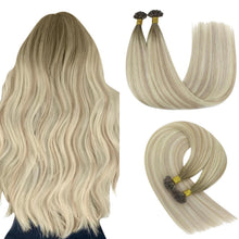 Echthaar Bonding Extensions Blond Ombre 35cm