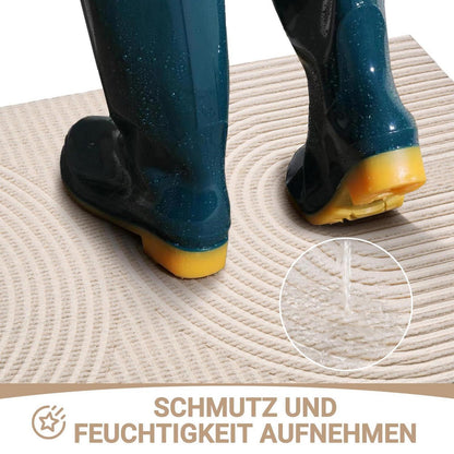 Fußmatte 60x90cm rutschfest – Elfenbein Wellen Design