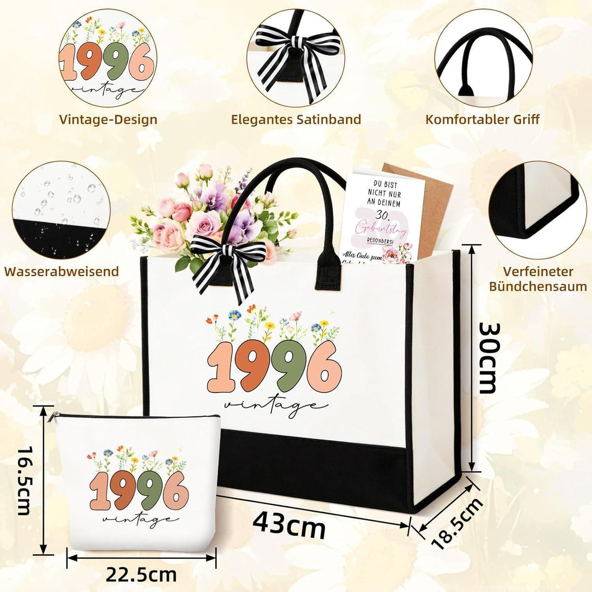 60. Geburtstag Geschenkset für Frauen Vintage 1966 8tlg.
