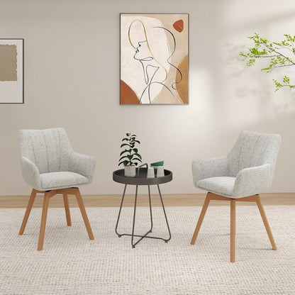 Drehbare Esszimmerstühle 4er Set Beige – Komfortabler Polsterstuhl