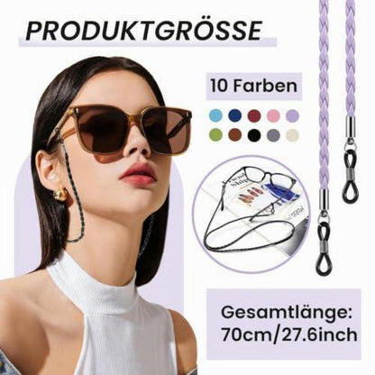 10er Set Brillenkette Damen & Herren – Verstellbar & Rutschfest in Lederoptik