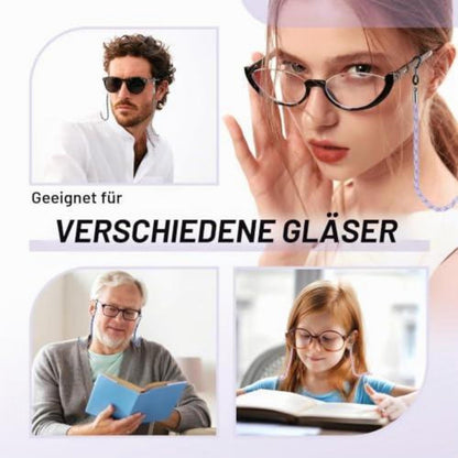 10er Set Brillenkette Damen & Herren – Verstellbar & Rutschfest in Lederoptik