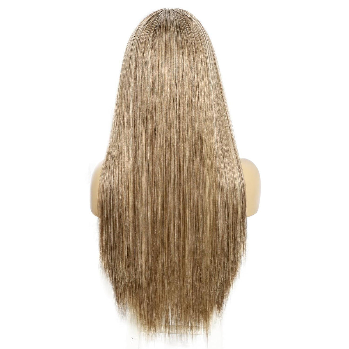 Stirnband Perücke glattes Haar Blond Highlights Synthetisch 26 Zoll