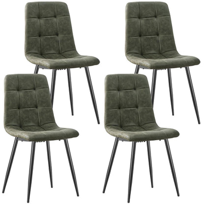 Gepolsterte Esszimmerstühle 4er Set, Grün, Modernes Design