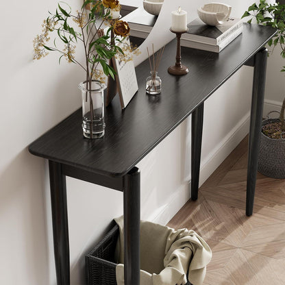 Schmaler Konsolentisch Holz Schwarz 30x120x76 cm