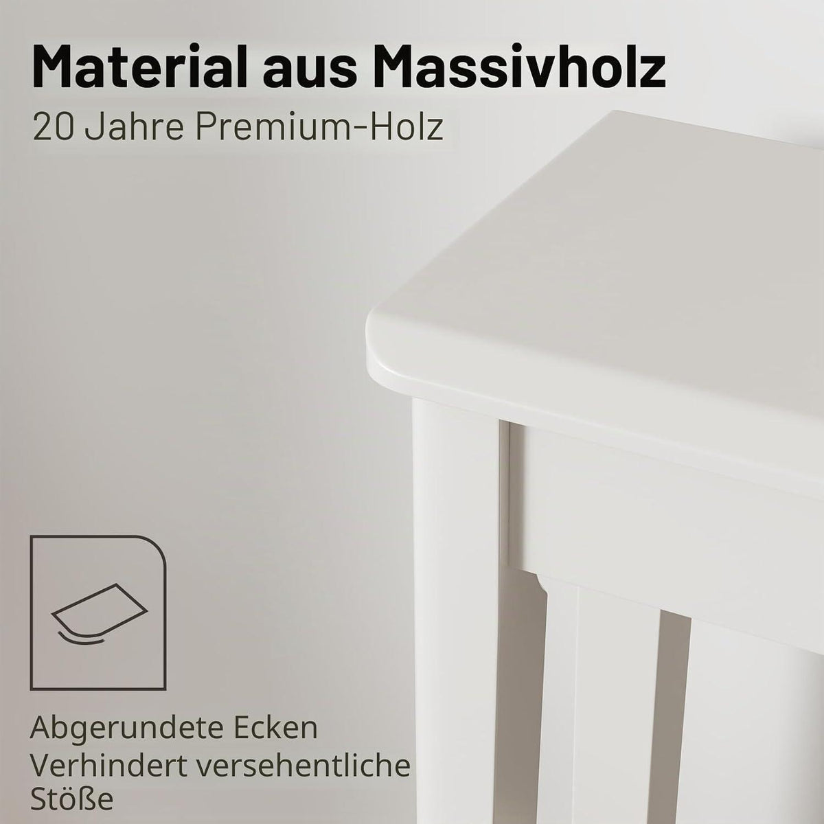 Schmaler Konsolentisch Holz mit Schubladen – Weiß 24.8 x 100 x 80 cm