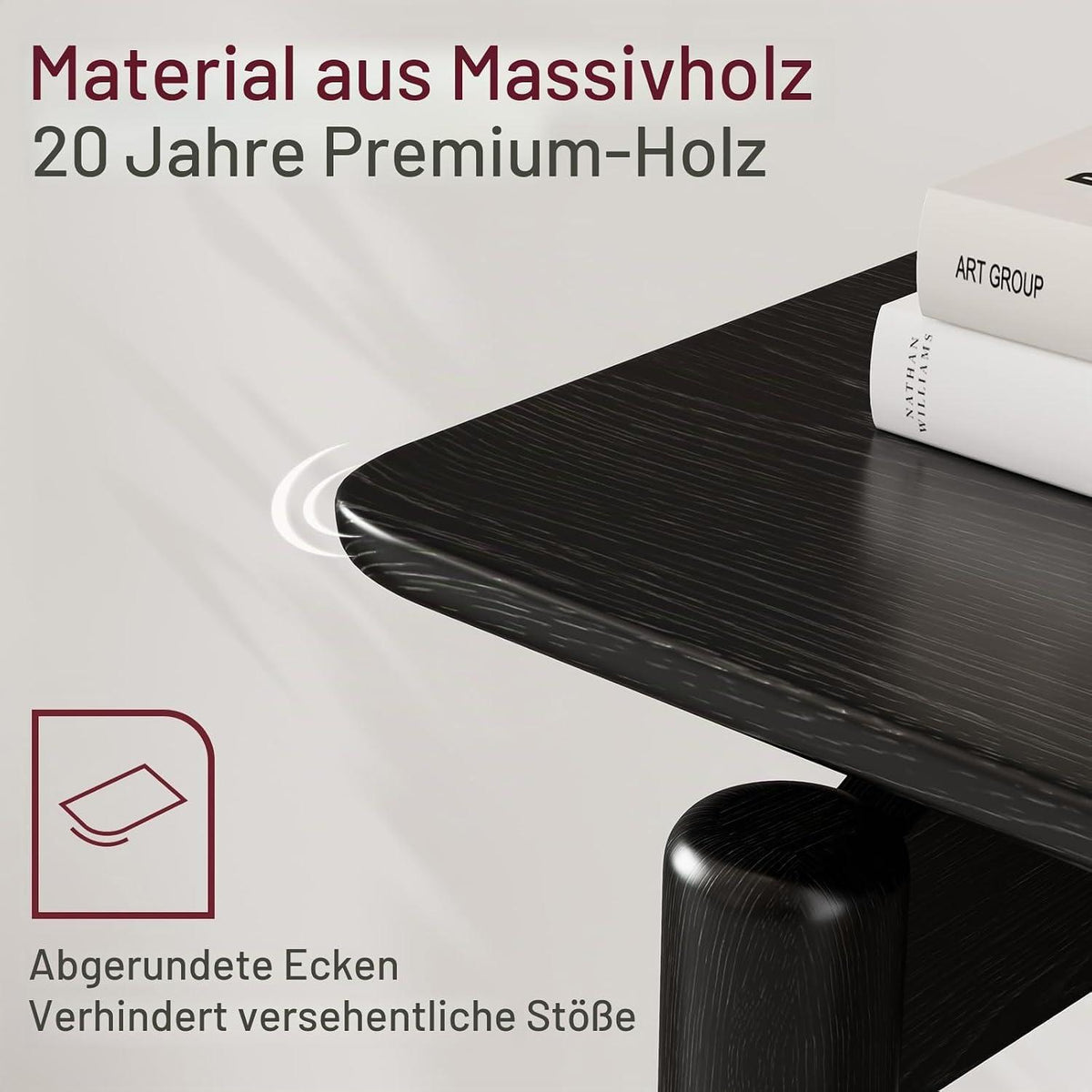 Schmaler Konsolentisch Holz Schwarz – 100x30x76 cm