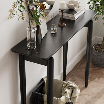 Schmaler Konsolentisch Holz Schwarz – 100x30x76 cm