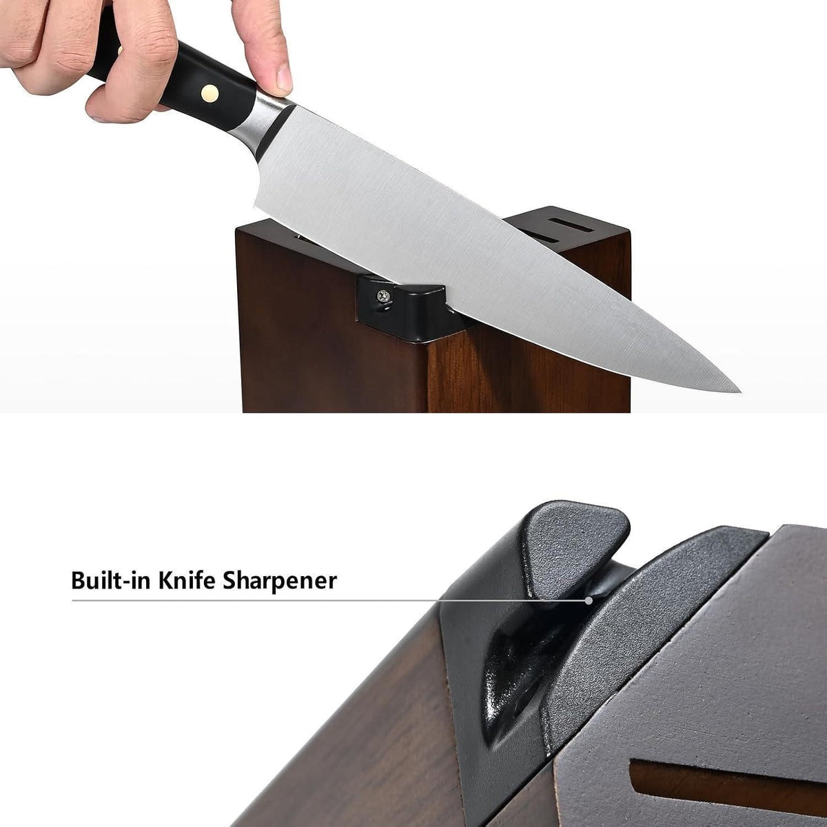 13-teiliges Küchenmesser-Set Edelstahl mit Messerblock & Messerschärfer