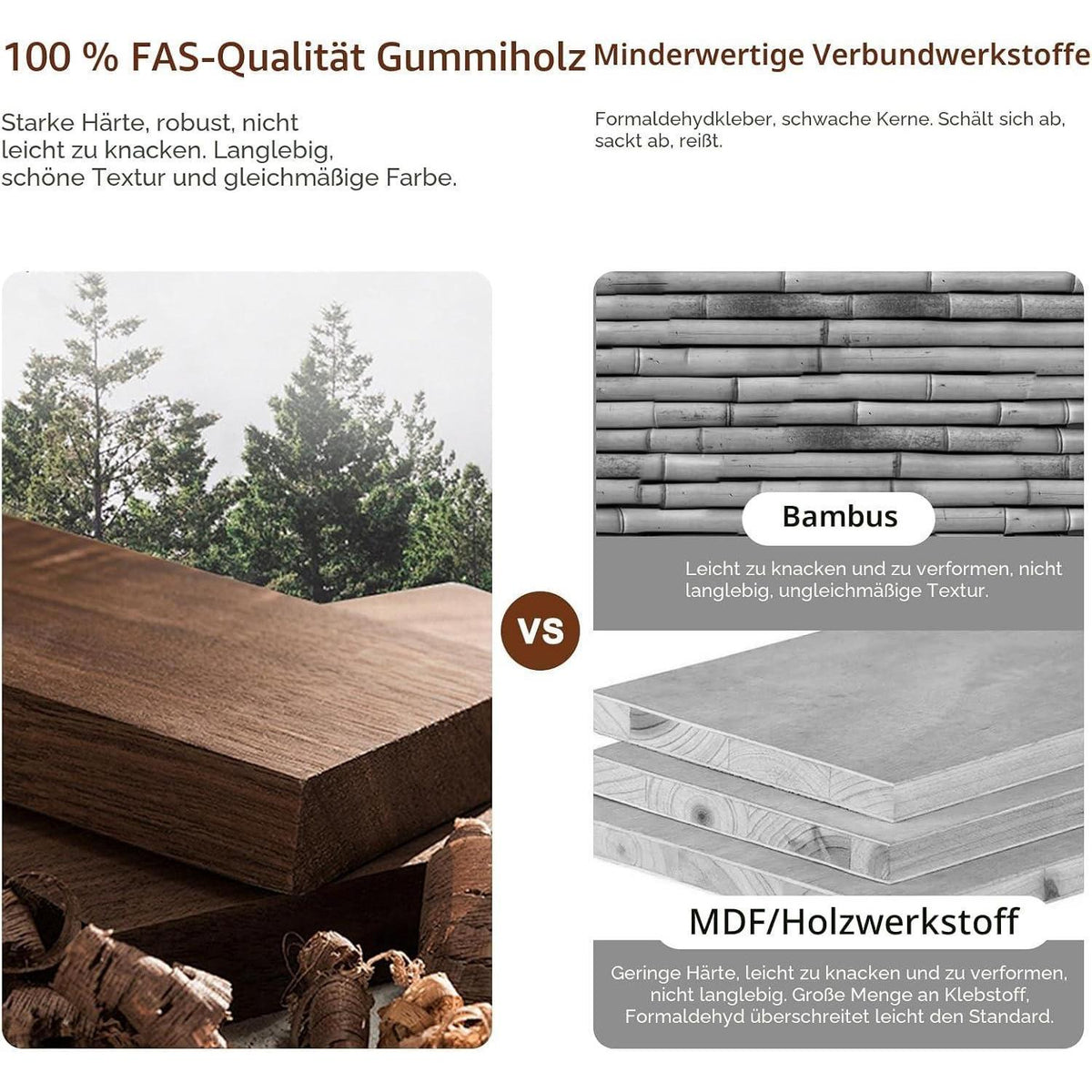 Schmaler Konsolentisch Holz – Walnussbraun, 120x30x76 cm