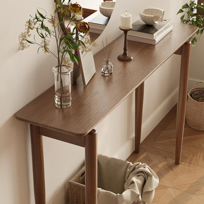 Schmaler Konsolentisch Holz – Walnussbraun, 120x30x76 cm
