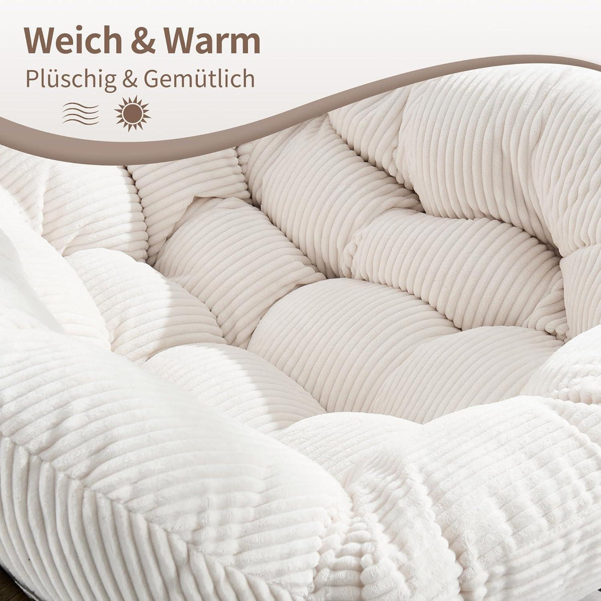 Outdoor Schaukelstuhl Papasan mit Kissen - Weiß