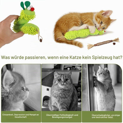 5x Katzenminze Spielzeug Raupe – Selbstbeschäftigung & Zahnreinigung