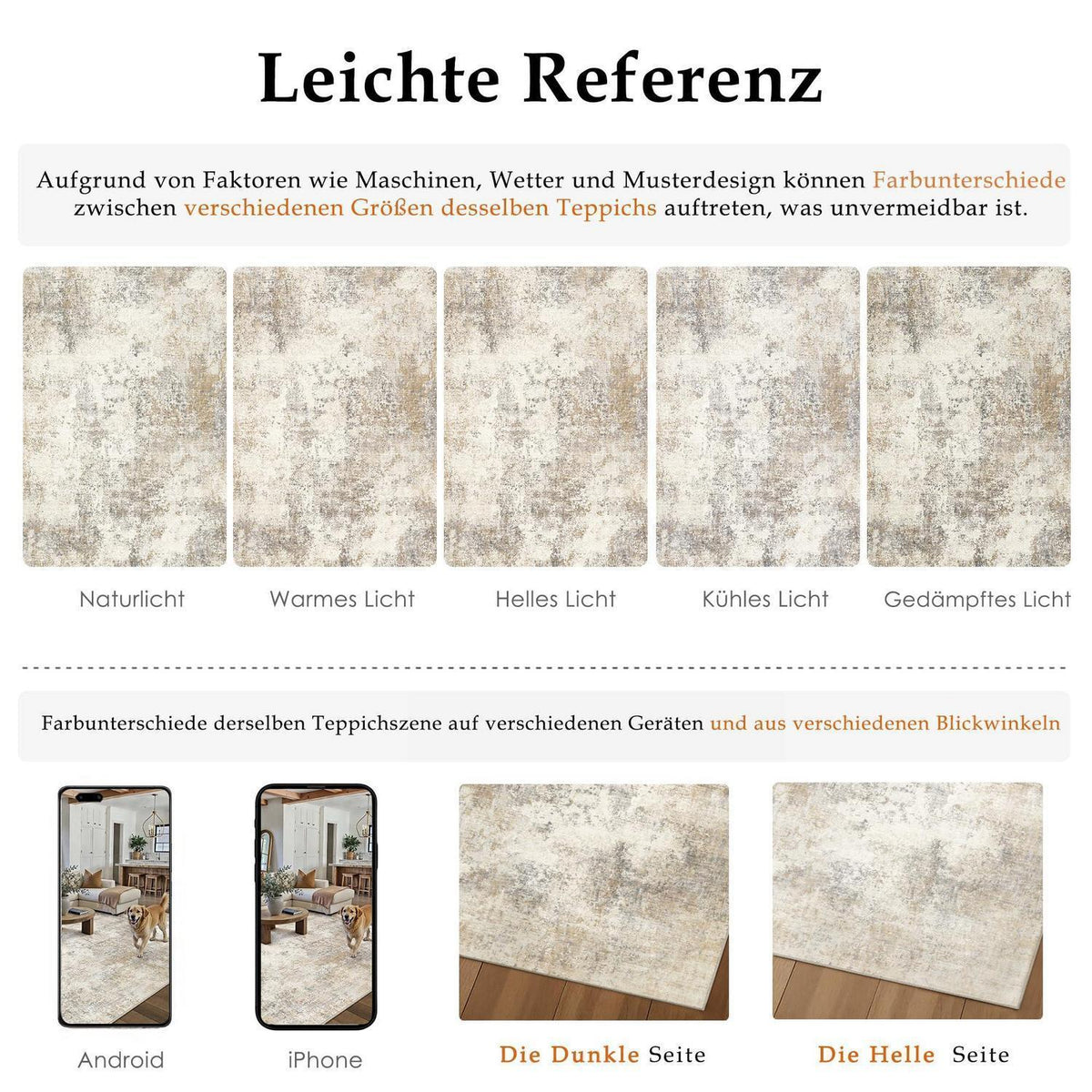 Waschbarer Teppich Wohnzimmer 160x230cm Beige & Braun Abstrakt
