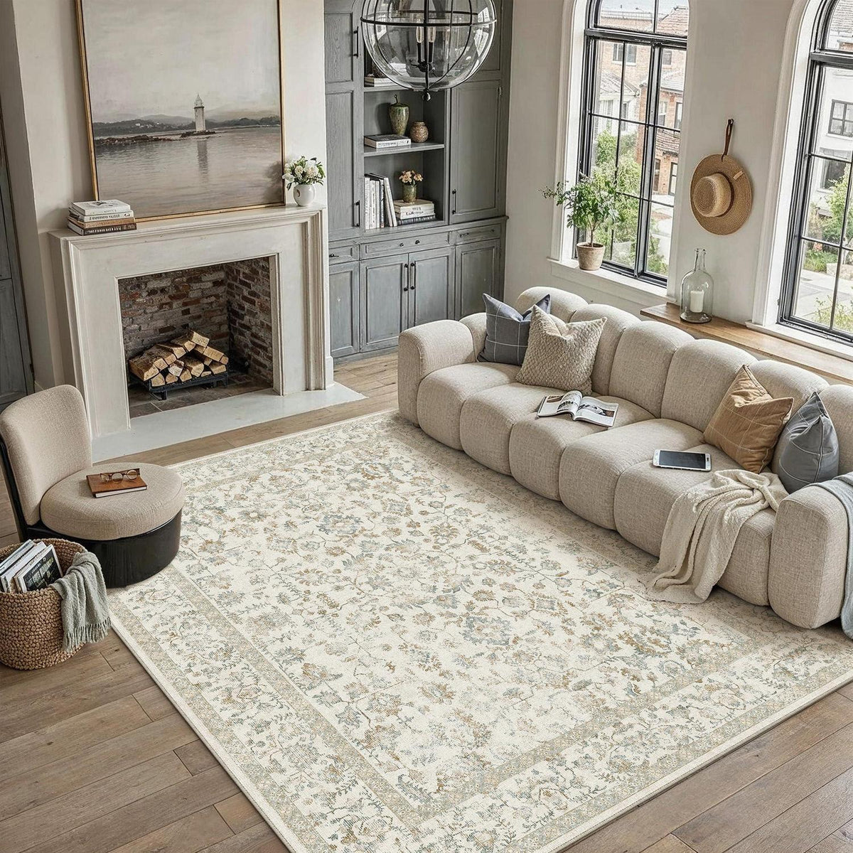 Waschbarer Teppich Wohnzimmer 200x300cm Teebraun Light