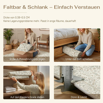 Waschbarer Teppich Wohnzimmer 160x230cm Teebraun Light