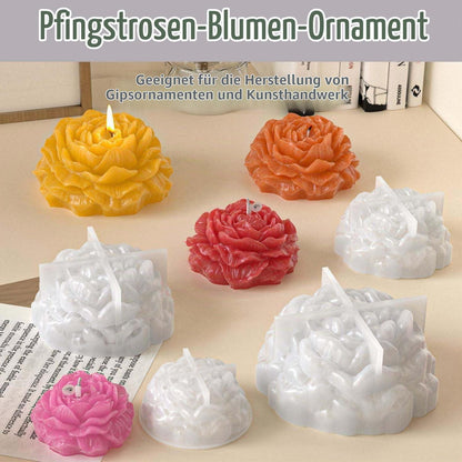 Silikonform Blumen 4er Set – Gießformen Rosen für Kerzen & Gips