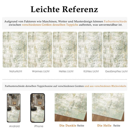 Grüner Abstrakt Teppich 160x230cm – Waschbar & Rutschfest