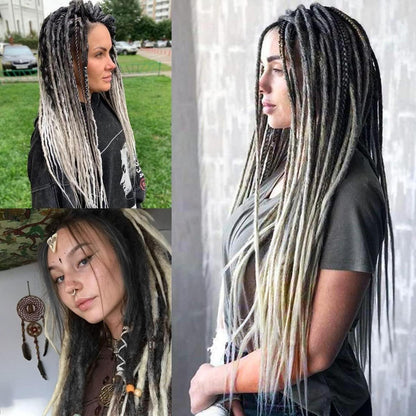 24 Zoll Dreadlock Extensions – Handgefertigte Locs Schwarz Blond
