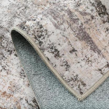 Läufer Teppich Braun Grau 80x400cm – Waschbar & Rutschfest