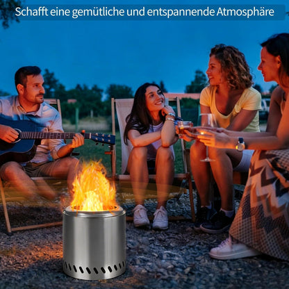Feuerschale Edelstahl 22cm – Tragbarer Outdoor Feuerkorb