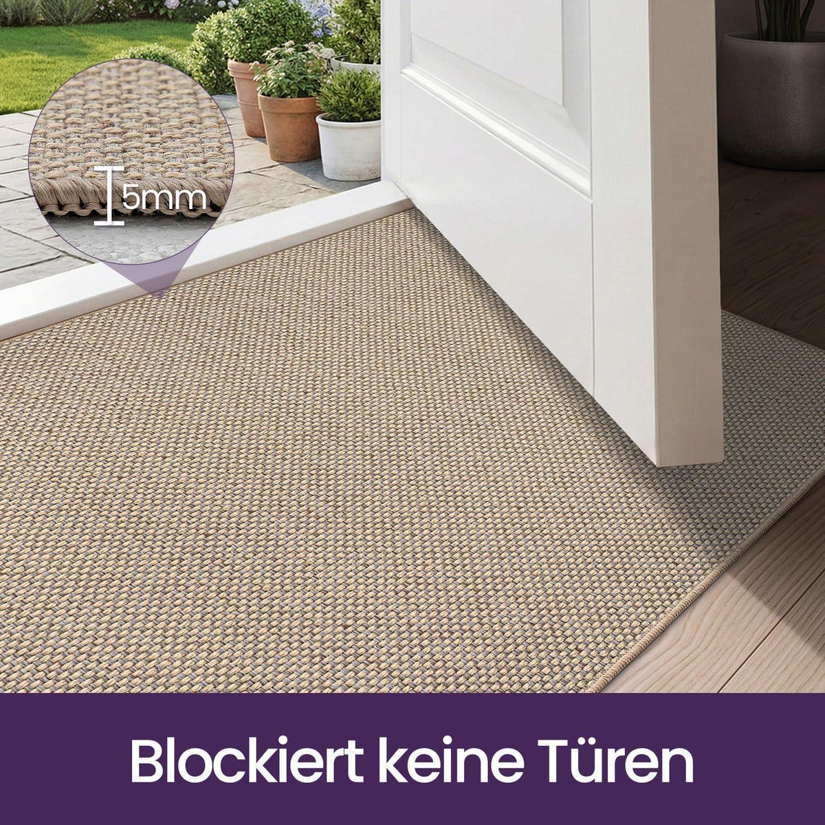 Schmutzfangmatte Innen 120x180 cm – Rutschfest & Beige