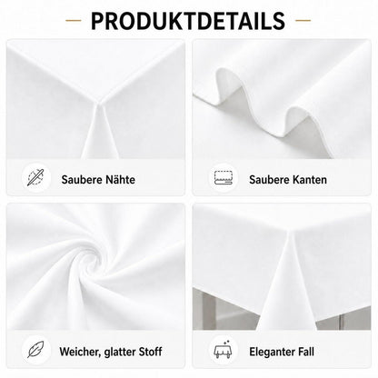 Weißes Tischdecken-Set 6er Pack, 229x335 cm, Rechteckig