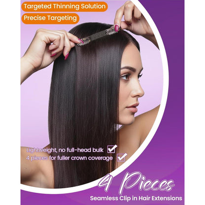Echthaar Clip-in Extensions Braun Balayage 40cm