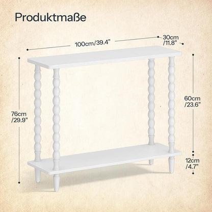 Konsolentisch 100 cm – Weißer Flurtisch mit Ablagefläche