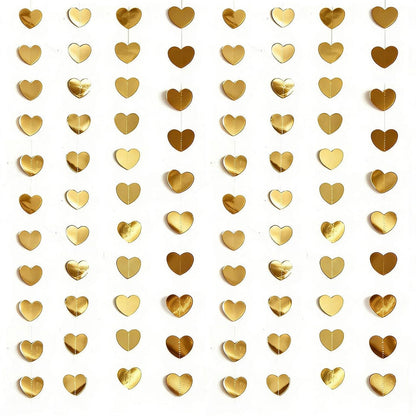 Goldene Herz Girlande 4m – Romantische Dekoration für Hochzeit & Party
