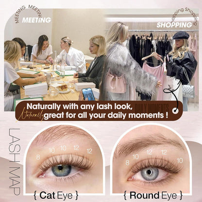 Braune Wimpern Cluster Set 8-12mm – Natürliche Kurz Wimpernverlängerung