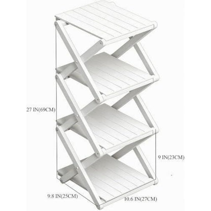 Bambus Schuhregal 4-lagig, platzsparend & klappbar