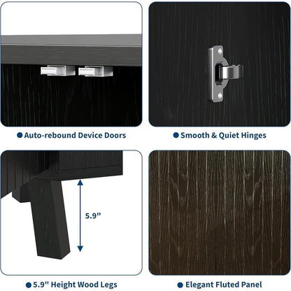 Eckschrank 80x40x78cm – Verbundholz, Schwarz & Verstellbar