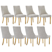 Bequeme Esszimmerstühle 8er Set mit Stoffbezug & Goldbeinen