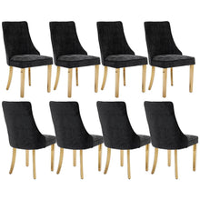 Esszimmerstühle Set 8 – Bequeme Polsterstühle Schwarz/Gold