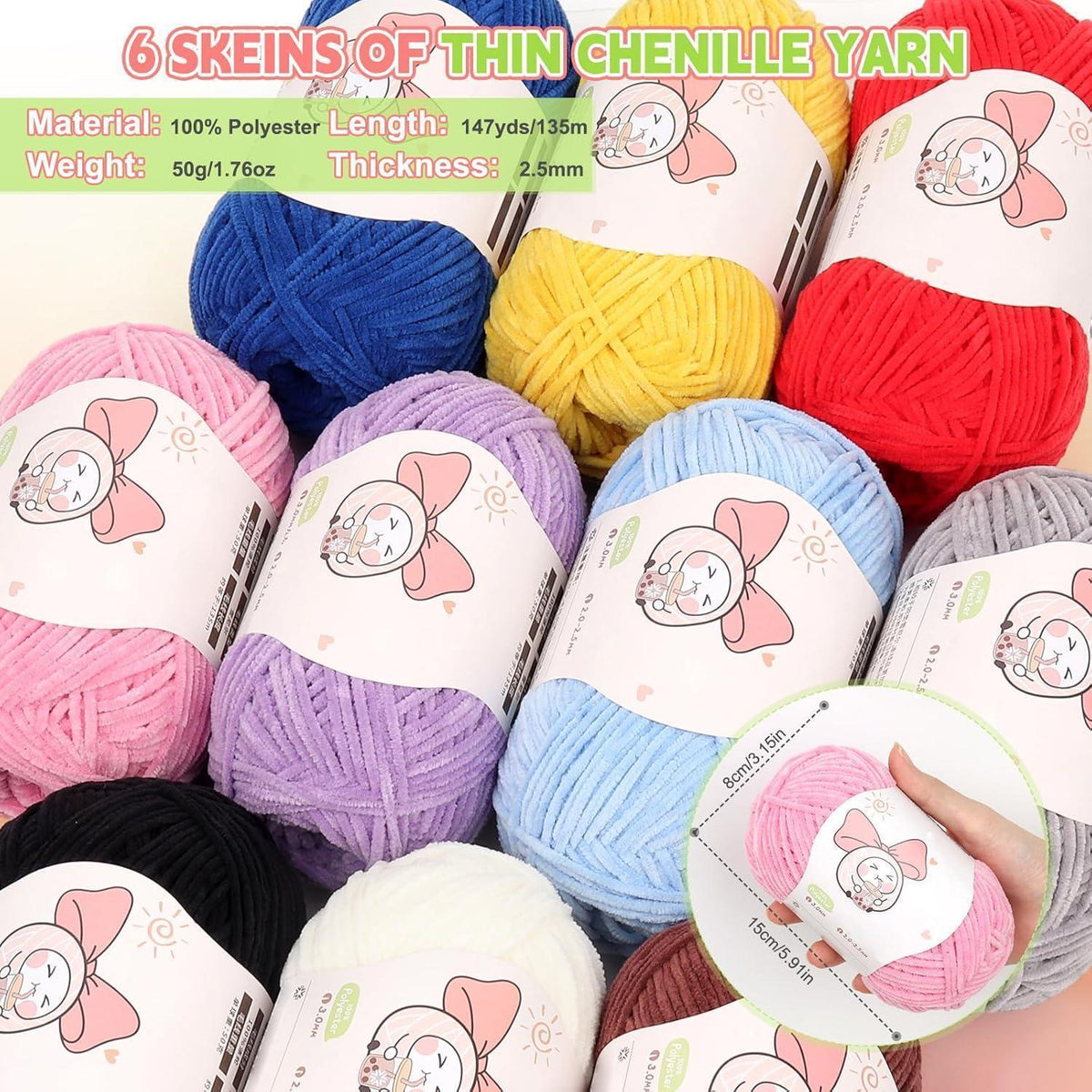 Feines Chenille Häkelgarn Meerblau – Superweiche Wolle für Amigurumi & Decken
