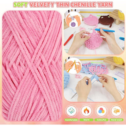 Feines Chenille Häkelgarn Meerblau – Superweiche Wolle für Amigurumi & Decken