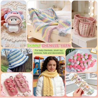 Feines Chenille Häkelgarn Meerblau – Superweiche Wolle für Amigurumi & Decken