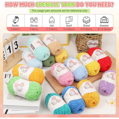 Feines Chenille Häkelgarn Meerblau – Superweiche Wolle für Amigurumi & Decken