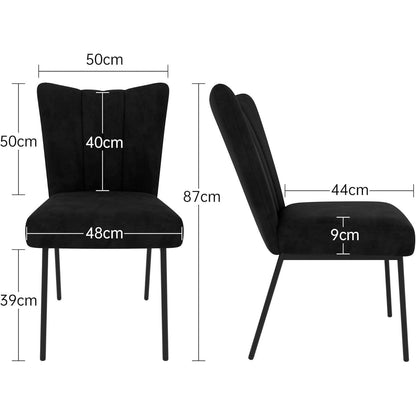 Samt Esszimmerstühle Set 2 - Modern & Komfortabel