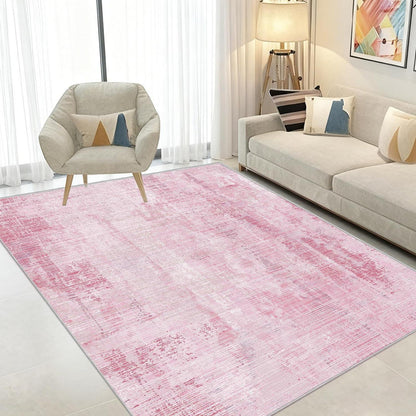 Rosa Vintage Teppich 160x230cm – Weicher Kurzflor Wohnteppich
