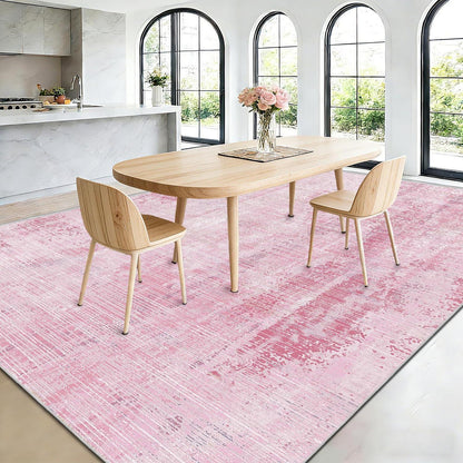 Rosa Vintage Teppich 160x230cm – Weicher Kurzflor Wohnteppich