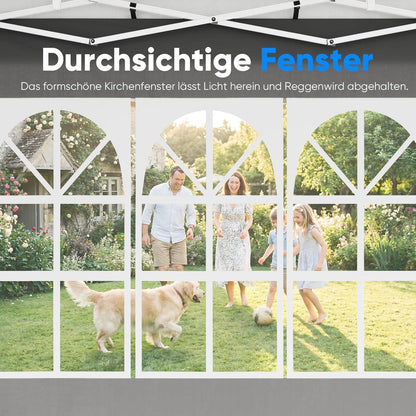 Faltpavillon 3x6m mit Seitenwänden & UV-Schutz