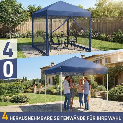 Faltpavillon 3x3 mit Moskitonetz – Wasserdicht & UV-Schutz